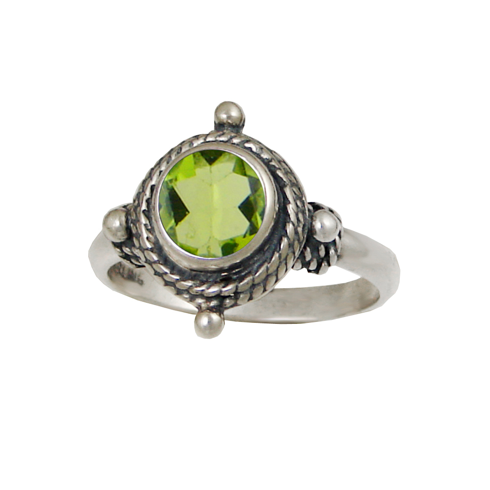 Sterling Silver Gemstone Ring With Peridot Size 5